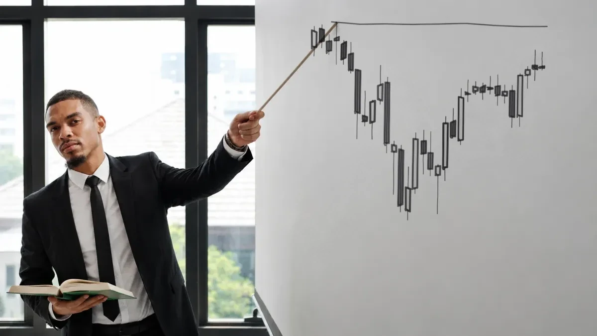 Teaching a chart at a whiteboard